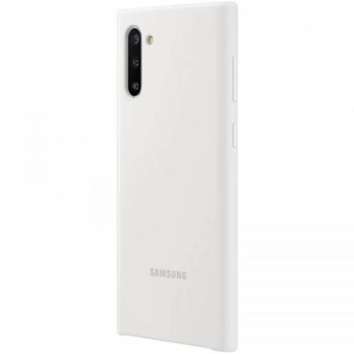 Protectie pentru spate Samsung Silicone Cover pentru Galaxy Note 10 (N970), White