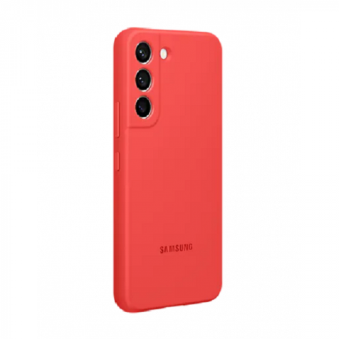 Protectie pentru spate Samsung Silicone Cover pentru Galaxy S22, Glow Red
