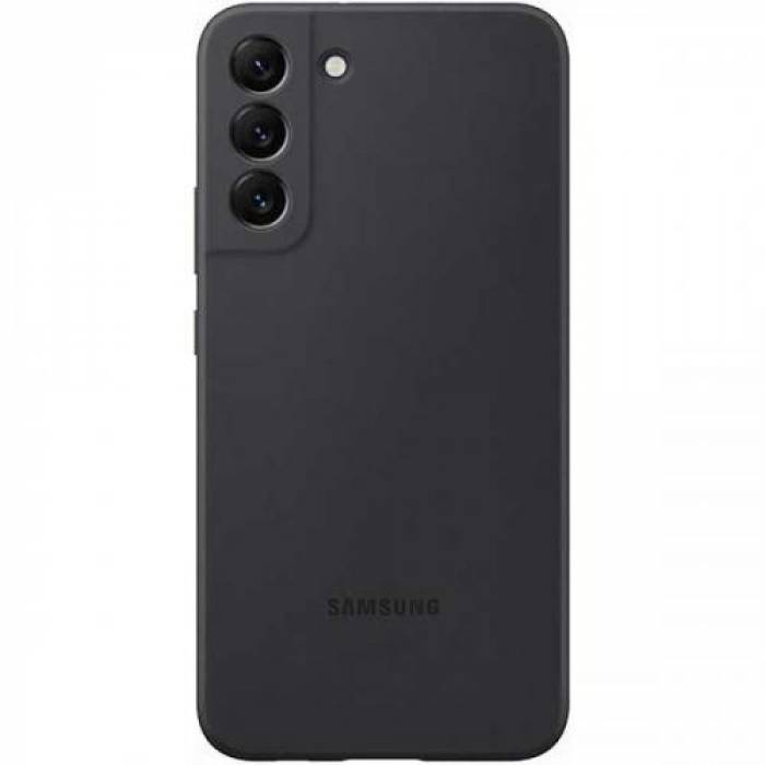 Protectie pentru spate Samsung Silicone Cover pentru Galaxy S22 Plus, Black