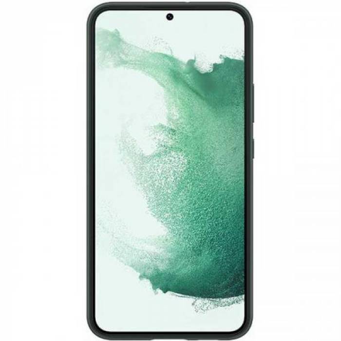 Protectie pentru spate Samsung Silicone Cover pentru Galaxy S22 Plus, Forest Green