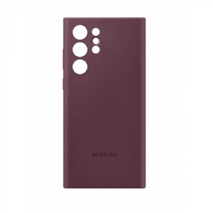 Protectie pentru spate Samsung Silicone Cover pentru Galaxy S22 Ultra, Burgundy