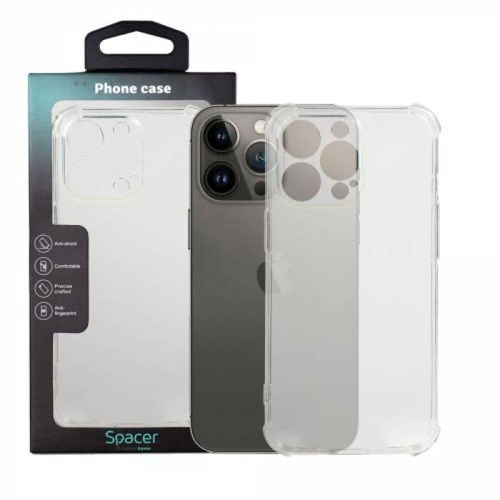 Protectie pentru spate Spacer SPPC-AP-IP13P-CLR pentru Iphone 13 Pro, Clear