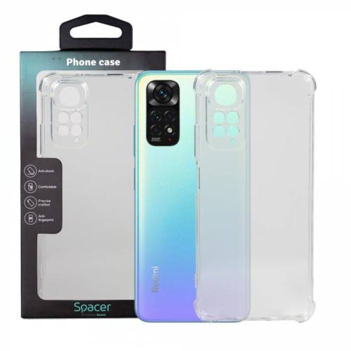 Protectie pentru spate Spacer SPPC-XI-RM-N11-CLR pentru Xiaomi Redmi Note 11, Clear