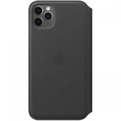 Protectie tip Book Apple Leather Folio pentru iPhone 11 Pro Max, Black