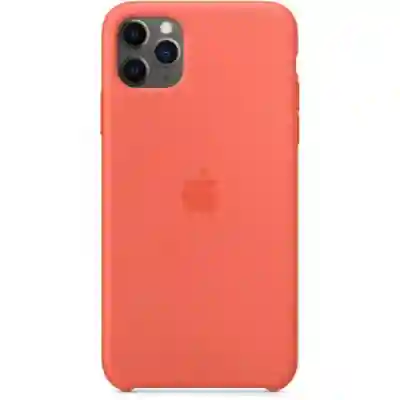 Protectie tip Book Apple Silicone Case pentru iPhone 11 Pro Max, Clementine