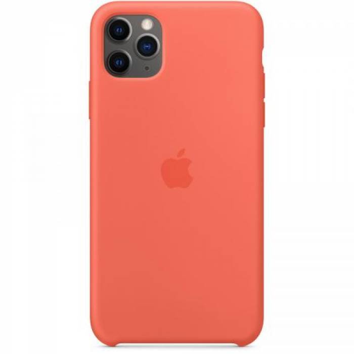 Protectie tip Book Apple Silicone Case pentru iPhone 11 Pro Max, Clementine