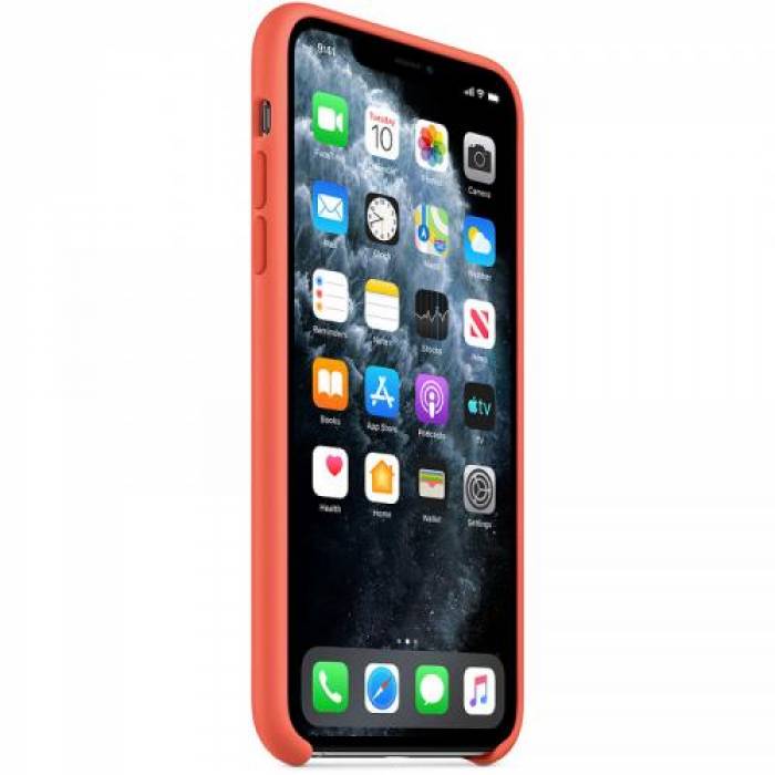 Protectie tip Book Apple Silicone Case pentru iPhone 11 Pro Max, Clementine