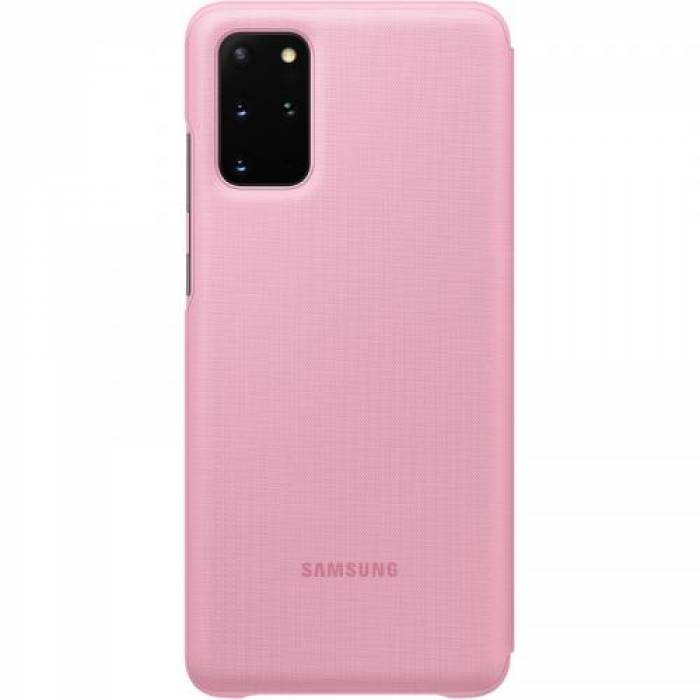 Protectie tip Book Samsung Book LED View pentru Galaxy S20 Plus/5G (2020), Pink