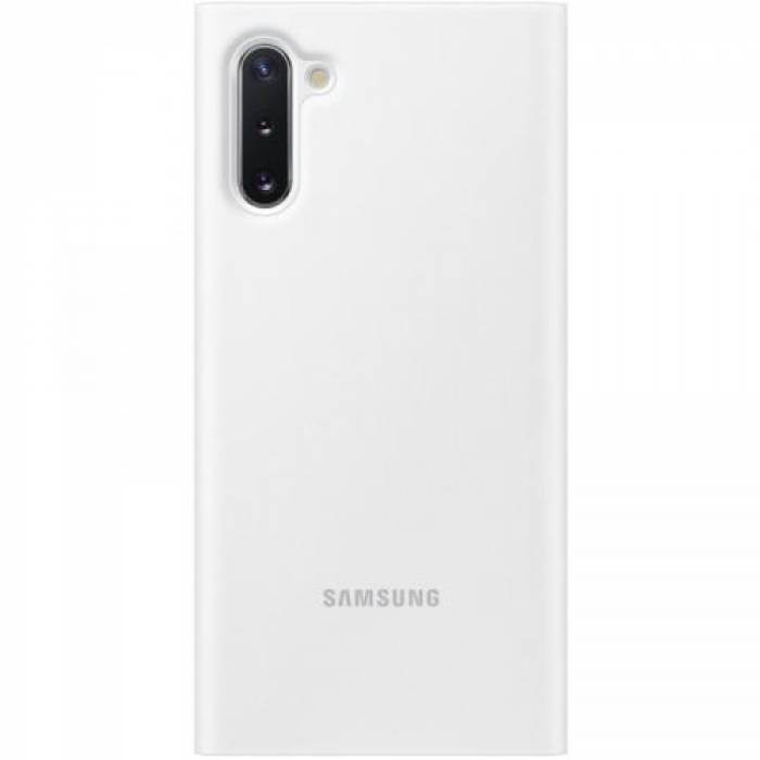 Protectie tip Book Samsung Flip LED View pentru Galaxy Note 10 (N970), White