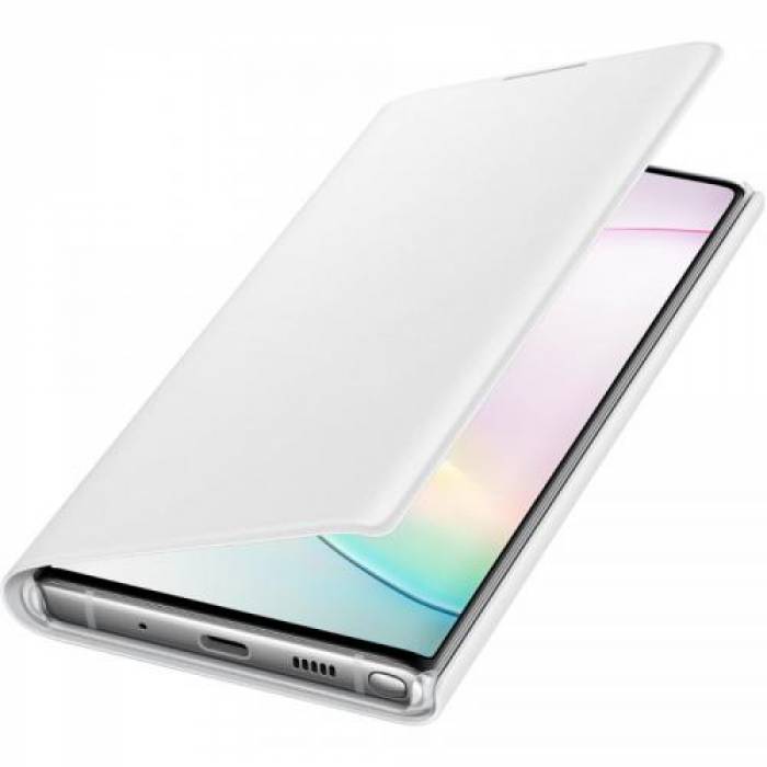 Protectie tip Book Samsung Flip LED View pentru Galaxy Note 10 (N970), White