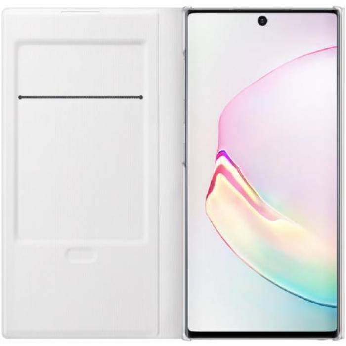 Protectie tip Book Samsung Flip LED View pentru Galaxy Note 10 (N970), White