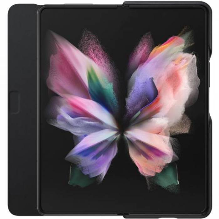 Protectie tip Book Samsung Leather Flip Stand Cover pentru Galaxy Z Fold 3 (F926), Black