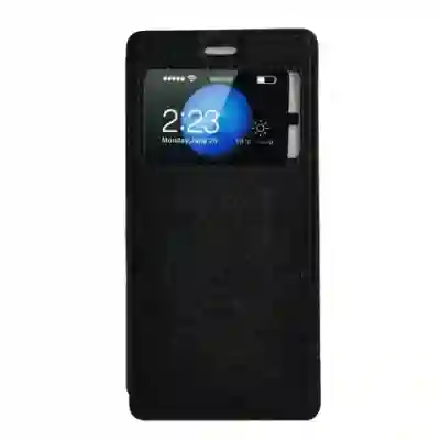 Protectie tip Book Spacer Magnetic S-View pentru Huawei P9, Black