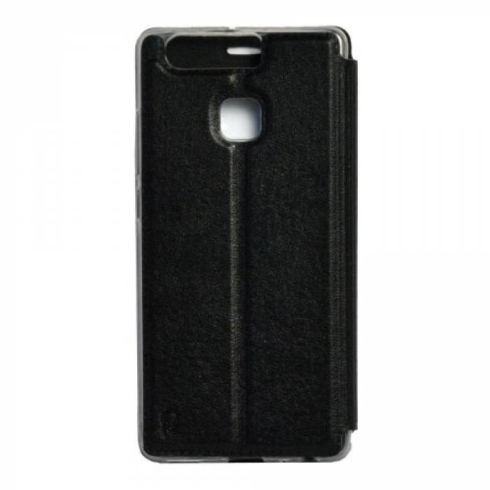 Protectie tip Book Spacer Magnetic S-View pentru Huawei P9, Black