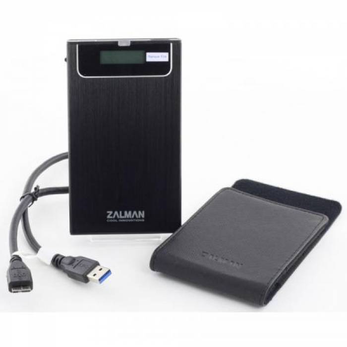 Rack Extern HDD/SSD Zalman ZM-VE350, SATA/USB 3.0, 2.5inch, Black