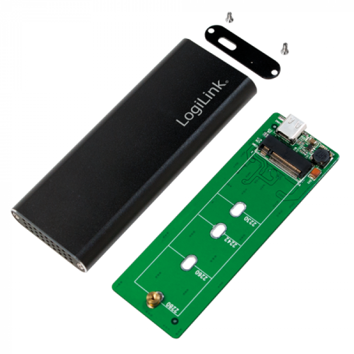 Rack extern SSD Logilink, USB 3.1 - M.2 SATA, Black