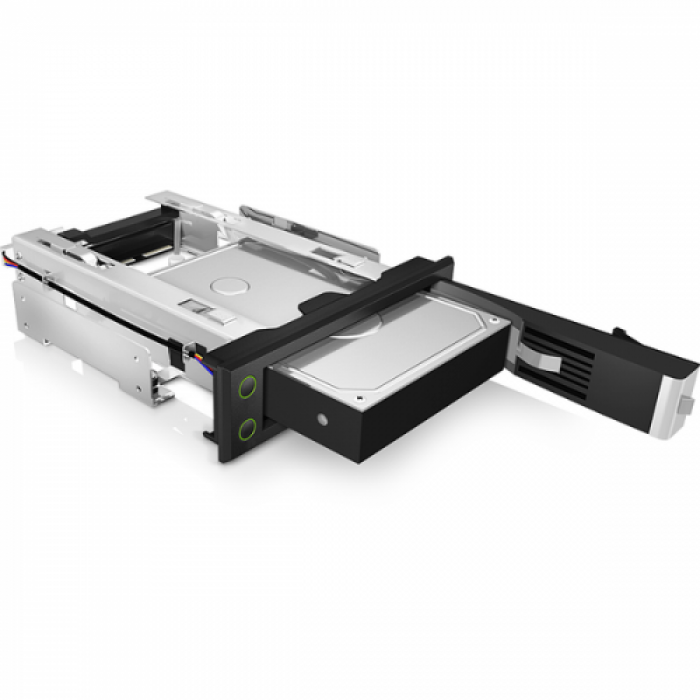 Rack HDD Raidsonic IcyBox Trayless, SATA/SAS, 3.5inch in 5.25inch, Black