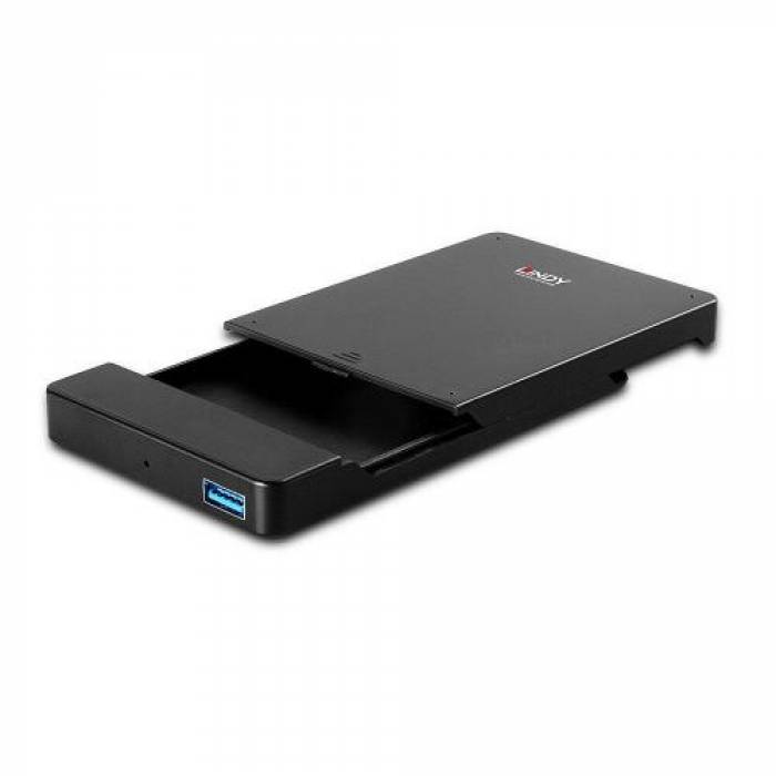 Rack HDD/SSD Lindy LY-43331, USB 3.0, SATA, 2.5inch, Black