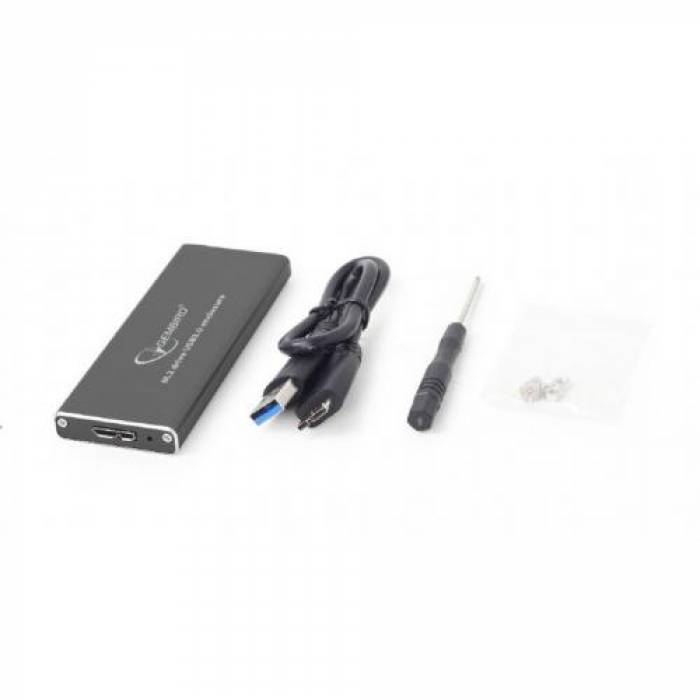 Rack SSD Gembird, M.2 - USB 3.0, Black