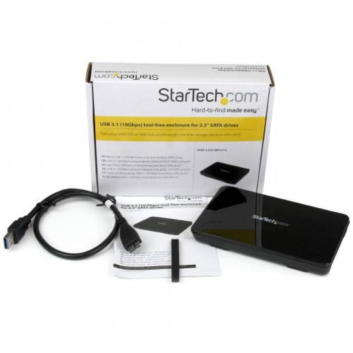 Rack SSD/HDD Startech S251BPU313, USB 3.1 Tip B, 2.5inch, Black