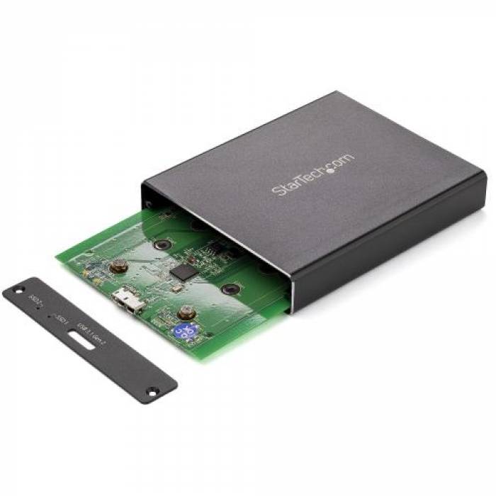 Rack SSD Startech SM22BU31C3R, USB 3.1 Tip B, M.2 SATA, Black