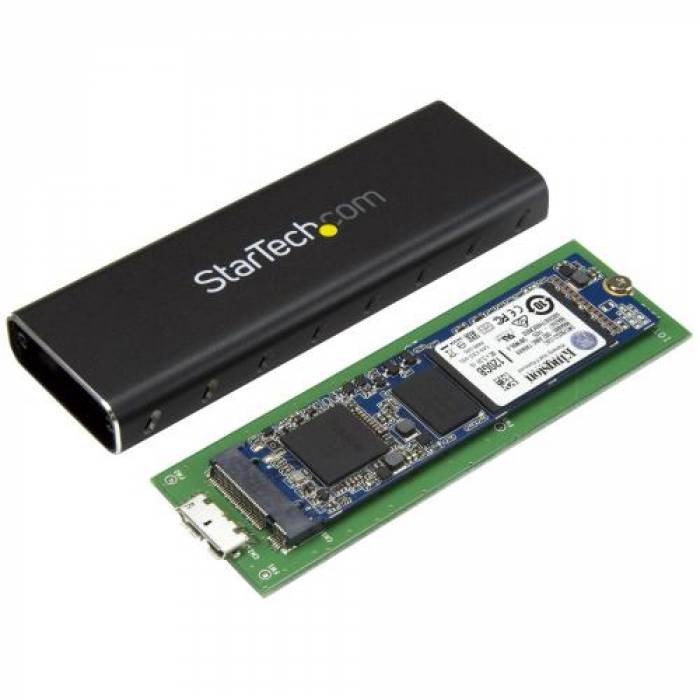 Rack SSD Startech, USB 3.0, M.2 SATA, Black