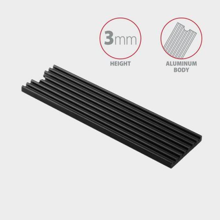 Radiator SSD Axagon CLR-M2L3, Black