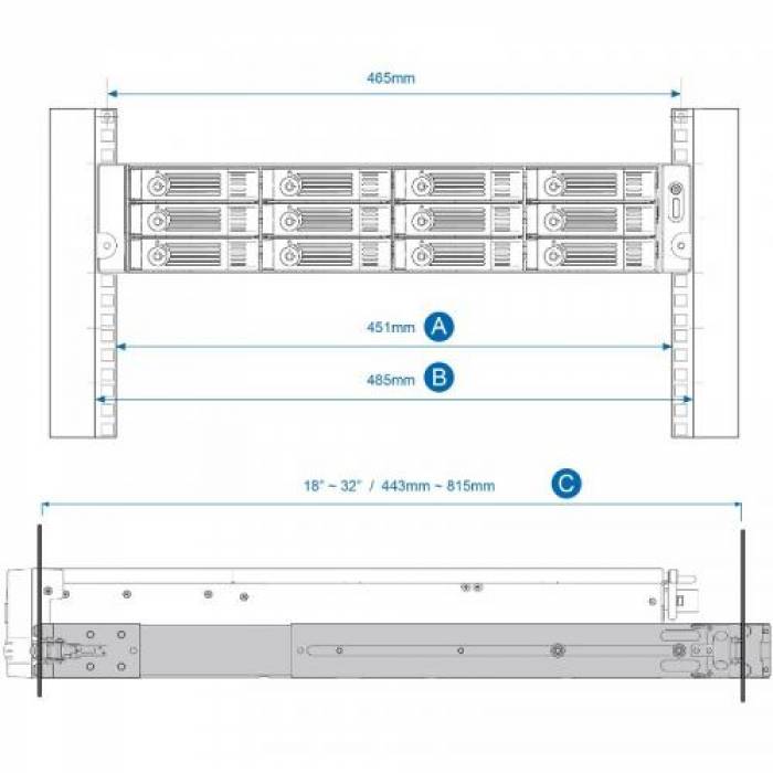 Rail Kit NAS Qnap RAIL-B02 