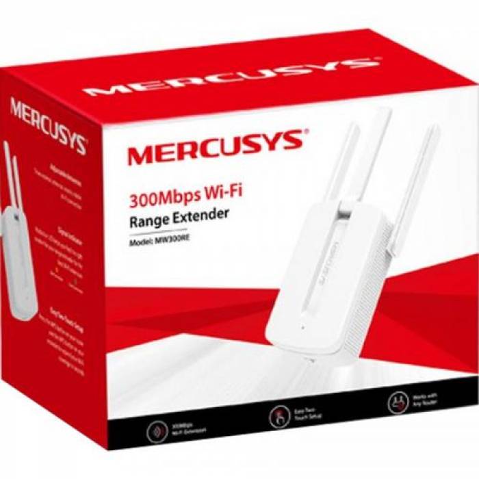 Range Extender MERCUSYS MW300RE, White