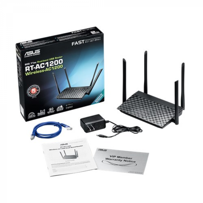 Router Wireless ASUS AC1200, 4x LAN