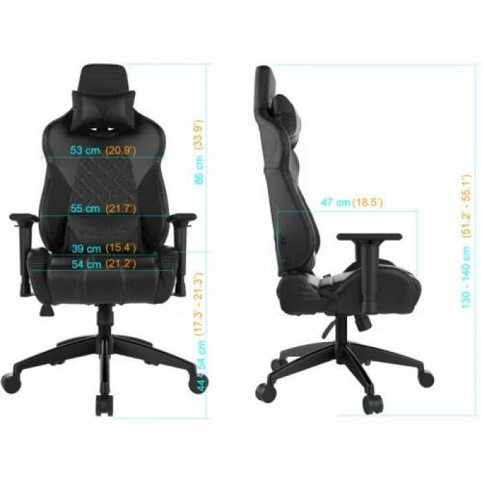 Scaun gaming Gamdias Achilles E1 L, RGB, Black-White