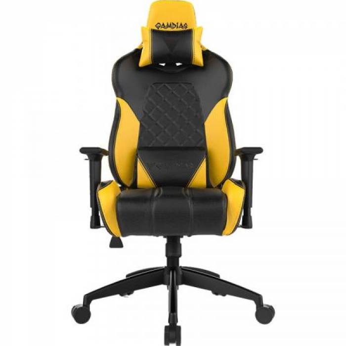 Scaun gaming Gamdias Achilles E1 L, RGB, Black-Yellow