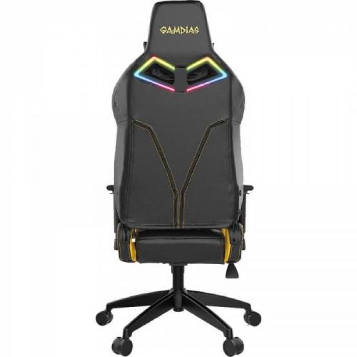 Scaun gaming Gamdias Achilles E1 L, RGB, Black-Yellow