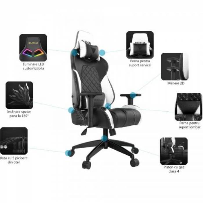 Scaun gaming Gamdias Achilles M1 L, RGB, Black-Red