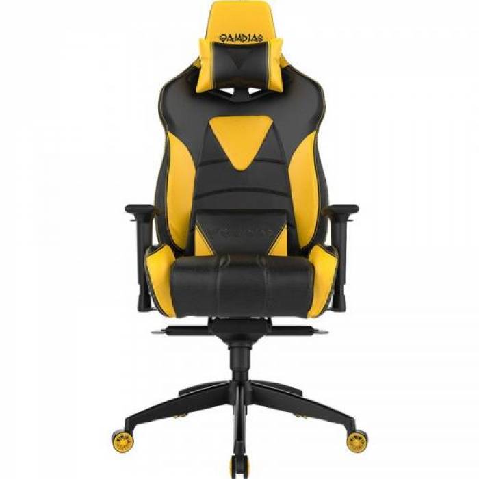 Scaun gaming Gamdias Achilles M1 L, RGB, Black-Yellow