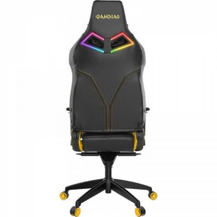 Scaun gaming Gamdias Achilles M1 L, RGB, Black-Yellow