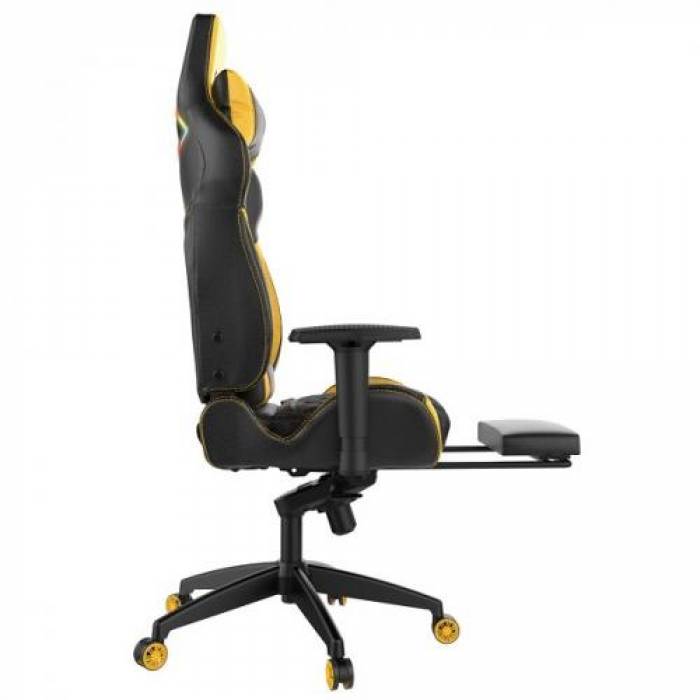 Scaun gaming Gamdias Achilles P1 L, RGB, Black-Yellow