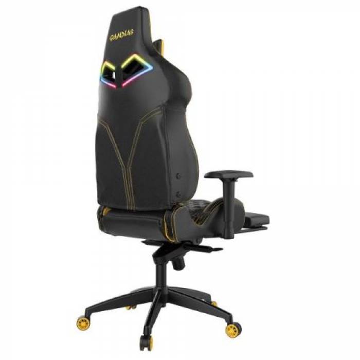 Scaun gaming Gamdias Achilles P1 L, RGB, Black-Yellow