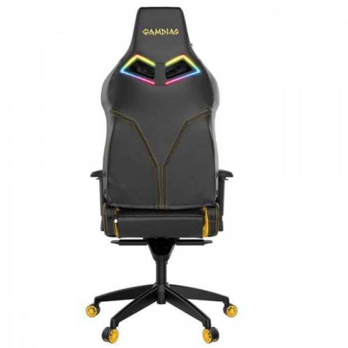 Scaun gaming Gamdias Achilles P1 L, RGB, Black-Yellow