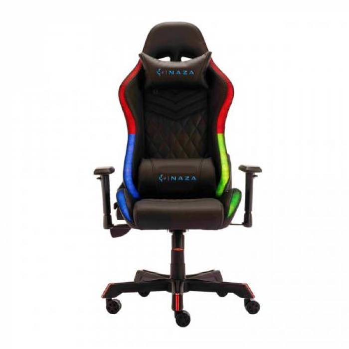 Scaun gaming Inaza Rainbow, RGB LED, Black