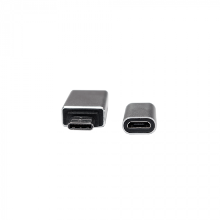 Set Adaptoare LogiLink MicroUSB Female - USB-C Male + USB 3.0 Female - USB-C Male, Silver