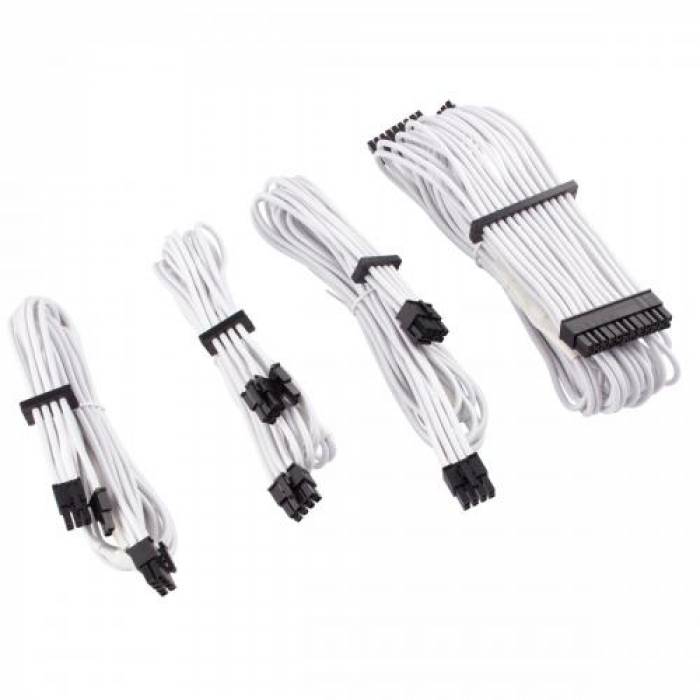 Set cablu alimentare Corsair Premium, 4pin - 4pin, 0.61m, White-Black