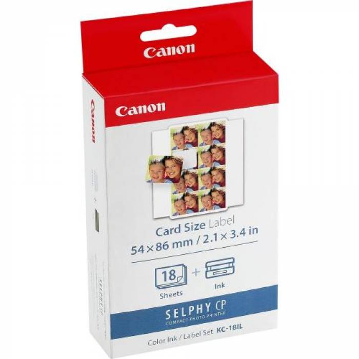 Set Cartus Cerneala Canon KC-18IL + Photo Paper - AJ7740A001AA