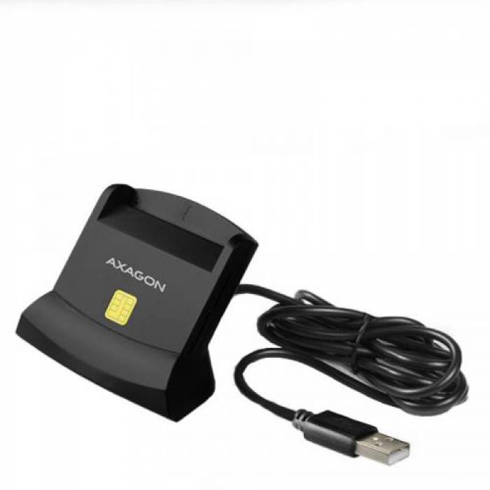 Smart Card Reader Axagon CRE-SM2, USB 2.0, Black