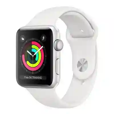 Smartwatch Apple Series 3 GPS, 1.65inch, curea silicon, Silver-White