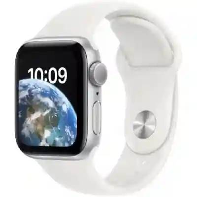 Smartwatch Apple Watch SE (2022), 1.57inch, 4G, curea silicon, Silver-White