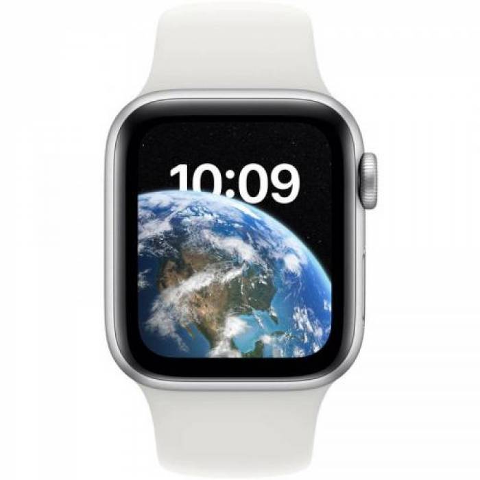 Smartwatch Apple Watch SE (2022), 1.57inch, 4G, curea silicon, Silver-White