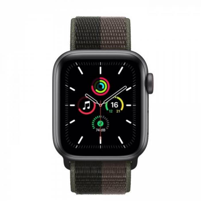 Smartwatch Apple Watch SE V2, 1.57inch, curea nylon, Space Grey-Tornado/Grey