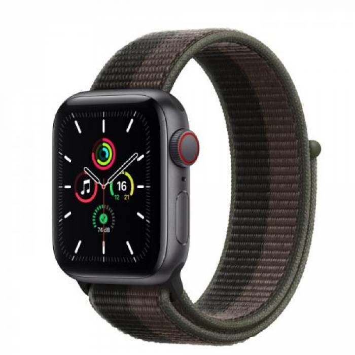 Smartwatch Apple Watch SE V2, 1.57inch, curea nylon, Space Grey-Tornado/Grey