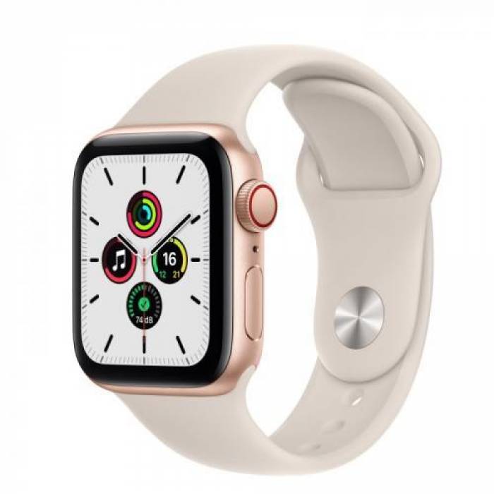 Smartwatch Apple Watch SE V2, 1.57inch, curea silicon, Gold-Starlight